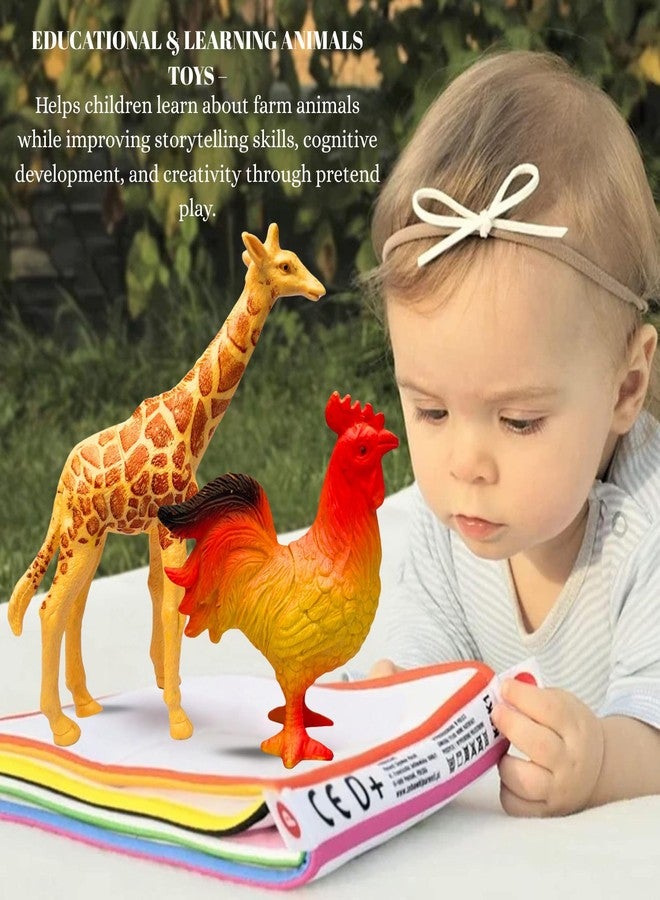 Mallexo مجموعة ألعاب مجسمات حيوانات المزرعة الواقعية كبيرة الحجم من ماليكسو للأطفال من عمر 3 سنوات فما فوق | 12 قطعة من مجسمات حيوانات حديقة الحيوان، هدية مثالية لحفلات أعياد الميلاد للأولاد والبنات، أداة تعليمية وتزيينية للأطفال - Image 4